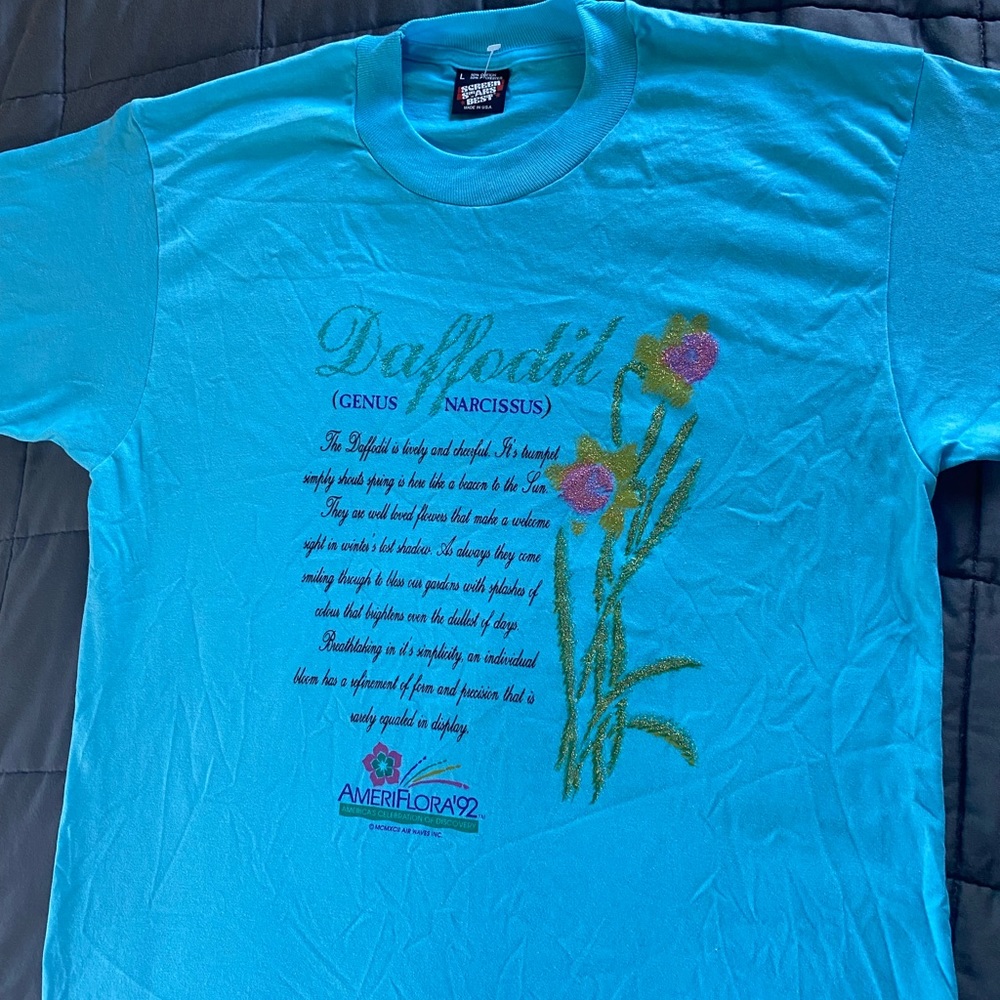 Vintage Ameri-Flora 1992 Tee ; Daffodils Beauty - image 3